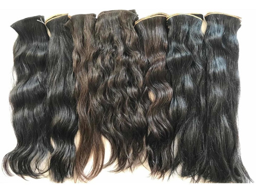 2 Capas Cortina Cabello Natural 50 Cms  Largo X 20 De Ancho