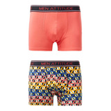 Boxer Bipack Estampado Rojo Hombre Fashion's Park