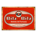 1 Cartel Metalico Estampado Rojo Retro Bebida Bilz  40x28 Cm