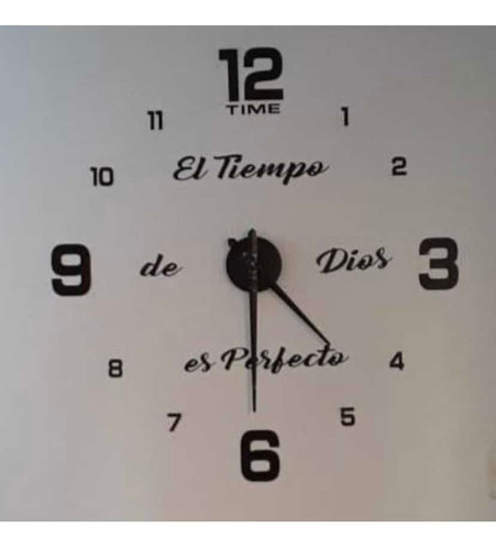 Relojes De Pared 3d Con Frase En Vinilo Tamaño Grande
