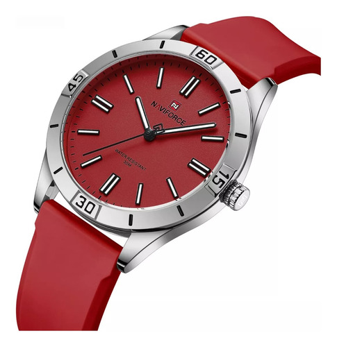 Reloj De Mujer Rojo Naviforce Informal Elegante De Cuarzo