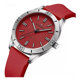 Reloj De Mujer Rojo Naviforce Informal Elegante De Cuarzo