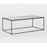 Mesa Baja Ratona Hierro Rectangular Vidrio 90x50