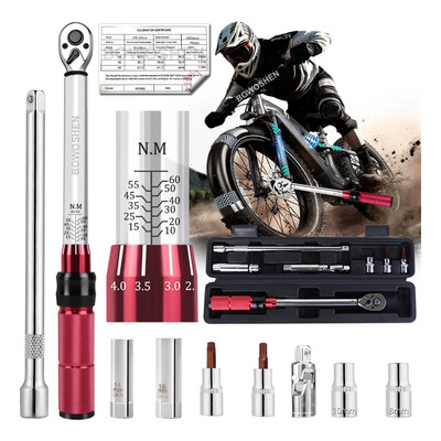 Llave Dinamométrica 3\u002F8'' BOWOSHEN Llave de Torque Rango 10-60 N.m Doble Dirección Torquímetro Herramientas Para Mantenimiento De Motocicletas Bicicletas Incluye Estuche | Envío gratis