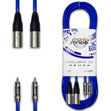 Par De Cables Dj Canon Xlr Macho A Rca Macho 6 Mts Neutrik