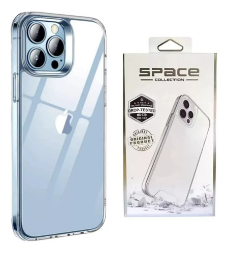Capa Capinha Space Clear Compatível iPhone 13 + Película 3d 