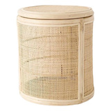 Cesto Canasto Ropa Rattan Mimbre Fibras Naturales Madera