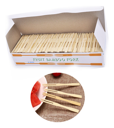 Tenedor Desechable De Bambú Para Tartas De Postre H