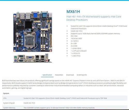 Kit Tarjeta Madre Mx61h-g1 Disipador Y Procesador 1155 Itx