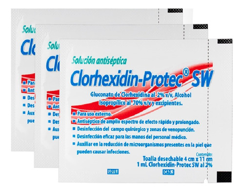 Toalla Antiseptica Gluconato Clorhexidina2% A Granel 50 Pzas