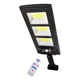 Lámpara Solar Con Foco Led Con Control Remoto, 300 W, Color Negro