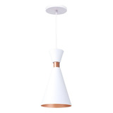 Pendente Lustre Iluminar Ambiente Mini Pequim 24cm Em Alumínio Cor Branco