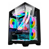 Gabinete Gamer K-mex Spaceaqua Preto Temperado Sem Fan Matx