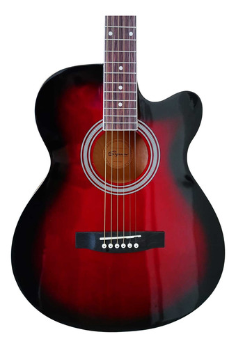 Segovia Sgf238cerd Guitarra Electroacústica Sombreada Roja