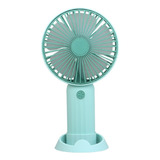 Mini Ventilador De Recargable Ventilado Portátil Base Y Mano Cantidad De Aspas 5 Estructura Azul Aspas Azul Diámetro 105 Mm Material De Las Aspas Plástico