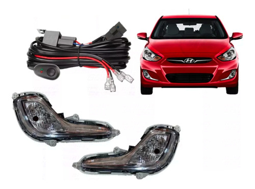 Kit Neblinero Completo Para Hyundai Accent Rb 2012 2019