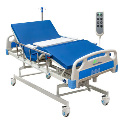 Cama Hospitalaria Eléctrica 3 Motores 5 Posiciones Plegable Altura Ajustable Multiposiciones Aluminio 2 Barandales Porta Suero Colchón Antibacteriano Soporta 240kg Geriátrica Charola Hospitalaria | MercadoLibre
