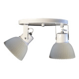 Aplique/spot Para Techo/ventilador Blanco 2 Luces, Apto Led.