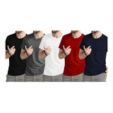 Kit 5 Camisa Blusa Camisetas Masculina Básica Malha Fria