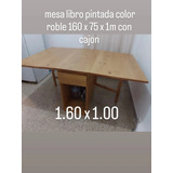 Mesa Libro Plegable Madera Color Roble 