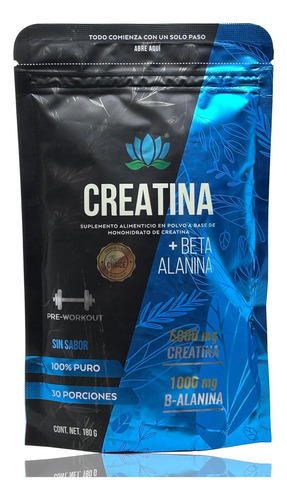 Creatina Beta Alanina 180 G Sin Sabor Pure Health