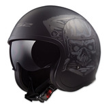 Casco Jet Motociclismo Ls2 Of599 Spitfire Skull Rider Ngo