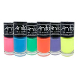 Esmalte Anita Kit Ah O Verão Cores Neon 6 Unidades