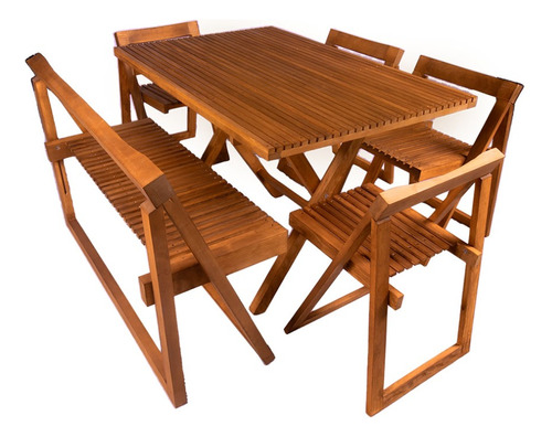 Muebles O Comedor Para Jardin Plegable De Madera 6 Personas