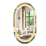 Espelho Jateado Oval Iluminado Com Led Quente - 50x120cm
