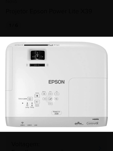 Projetor Epson Powerlite X39 