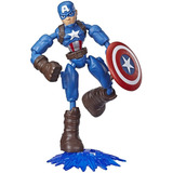 Figura Capitan America Bend & Flex Oficial 15cm Hasbro Ofic