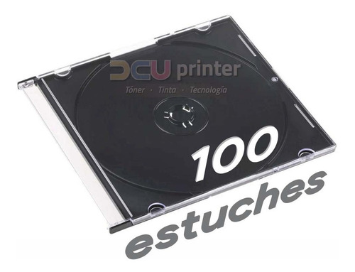 100 Estuches Cd Slim 5.2 Mm Color Negro Excelente Calidad