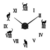 Reloj De Pared Tamaño 50 X 50 Cm 3d Color Negro Decoracion