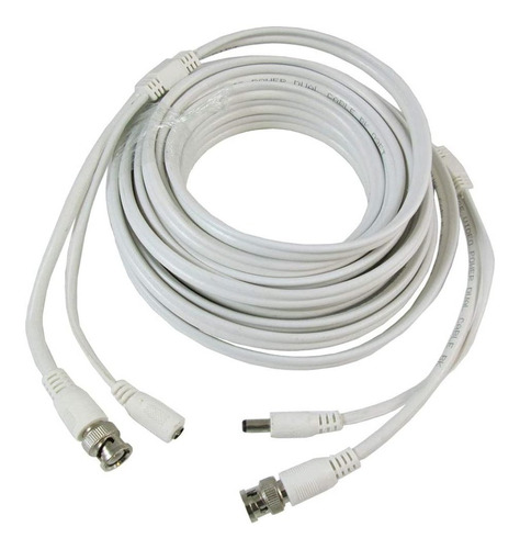 Cable Armado Para Cctv, Coaxial Video Poder 30 Metros Blanco