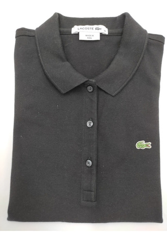 Playera Tipo Polo Lacoste Sin Mangas Negra 36