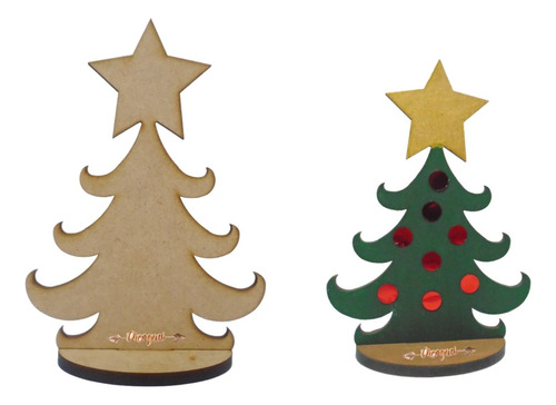 Árbol Navideño Grabado Gratis 15 Cm Mdf 3mm 25pzas