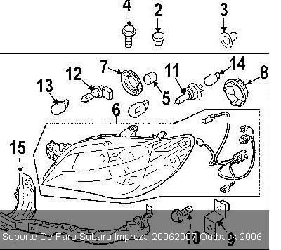 Soporte De Faro Subaru Impreza 2006 2007 Outback 2006 Foto 2