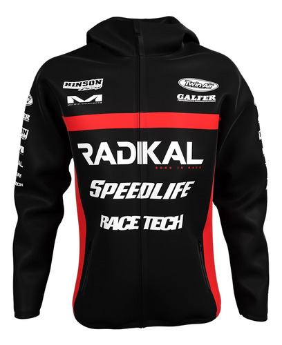 Campera Rompeviento Race Negro Radikal 