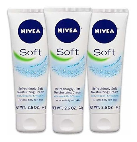 Crema Hidratante Suave Y Refrescante Nivea Soft, 3 Pack, 2.