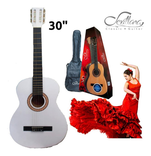 Guitarra Clasica 30 C/ Funda / Blanca / 8456