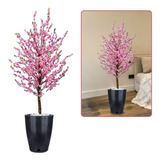 Arvore Cerejeira Sakura Rosa 1.60cm Com Vaso Decorativo