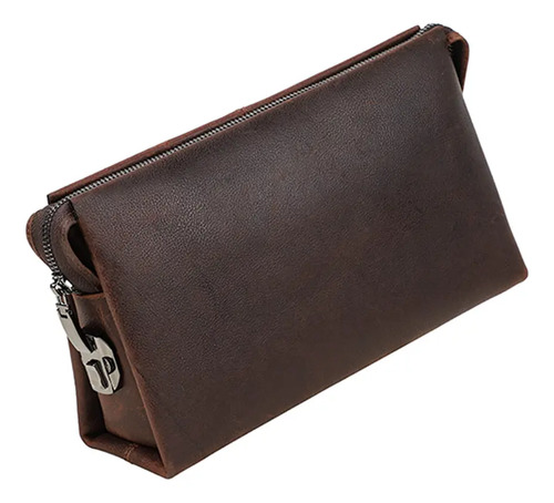 Bolso De Mano Para Hombre Cuero Con Cierre De Contraseña