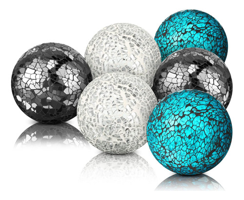 Bolas Decorativas Mosaico Esfera De Vidrio Centro De Mesa Or