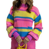 Blusa Com Detalhe Tricot Trico Color Colorida Blogueira Inve
