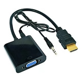 Cable Adaptador Hdmi A Vga + Audio Convertidor Portátil