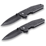 2 Cuchillos Tacticos Plegables Negros Afilados