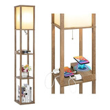 Modern Shelf Floor Lamp With Wireless Charger & Fast Ch...