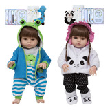 Bebe Reborn Gêmeos Casal Pandinha Girafinha Baby Com Itens