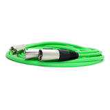 Juego Cable Canon  Xlr Macho A Rca  Verde Fluor Tipo Neutrik