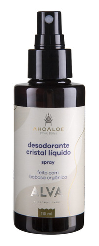 Desodorante Cristal Liquido Alva Spray Sem Aluminio Natural